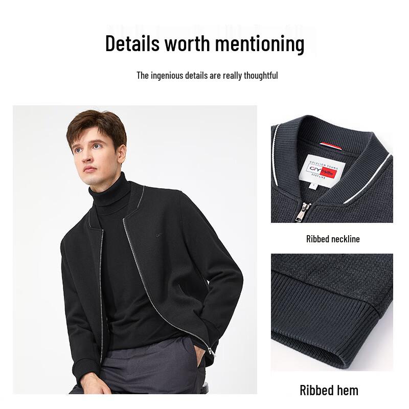 Goldlion Men's Outdoor Stand Collar Wool Blend Jacket