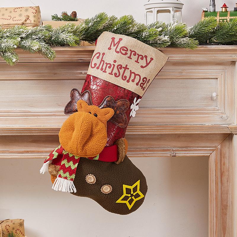 Christmas Sock Gift Bag Christmas Decorative Sock Christmas Eve Christmas Gift Children's Christmas Tree Pendant Candy Bag