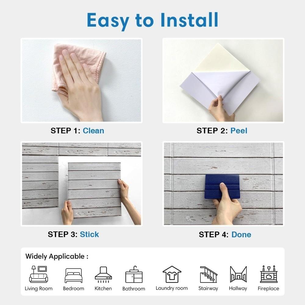 12PCS 2D Print Wall Decal Self Adhesive Cover Sheet Multi Pattern Tile Sticker  Cabinet Refit