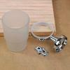 Bathroom Modern Wall-Mounted Toothbrush Holder Glass Cup Tumbler Frame Bathroom Storage Organizer Tooth Brush Cup Tools Washroom