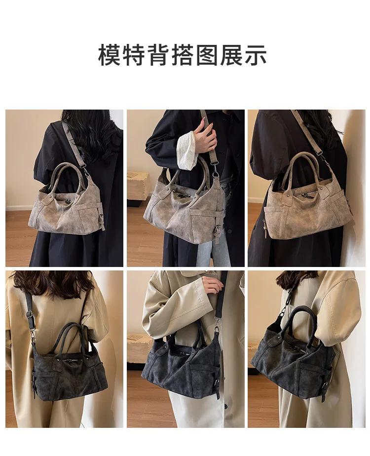 Retro Design Pu Leather Shoulder Bags For Women 2025 New Korean Fashion Big Armpit Bag Female Crossbody Bags Handbags Bolso Sacs