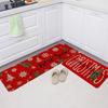 2/3 Stück Weihnachten Rot Festlich Teppich Heimdeko, Küchen- und Flurboden, Warm und Weich, Wasserabsorbierend und Schmutzabweisend