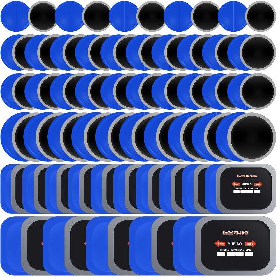 Tallew 100 Pcs Tire Patches 5 Sizes Rubber Radial Tire Repair Patch Plug Kit Emergency Repair Tool For Puncture Car Truck Bus Tractor Vehicle