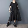 Short Sleeve Plus Size Black Mesh Vintage New In Dresses for Women Casual Loose Long Summer Dress