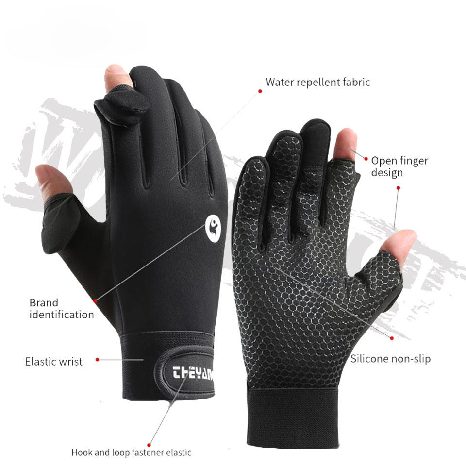 Zimní rybářské rukavice Dva prsty Otevírací Bezprsté rukavice Rukavice Rybaření Cyklistika Protiskluzové Vodotěsné Teplé Zimní