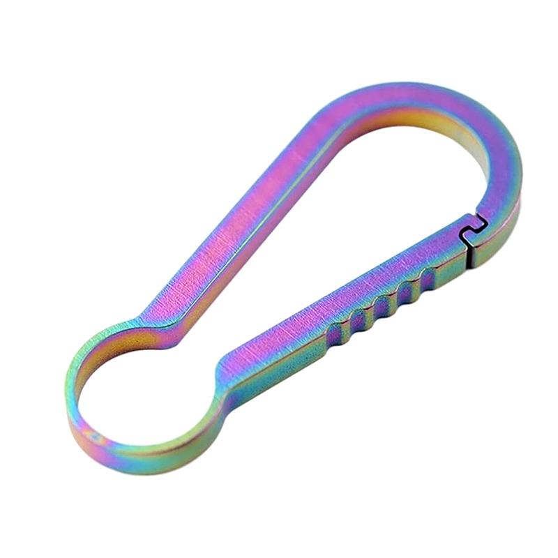1Pc Titanium Alloy 5.9CM Buckle Hook Backpack Hook Clip Outdoor Keychain Climbing Carabiner