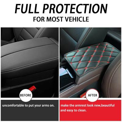 Universal Car Leather  Armrest Mat Waterproof Interior Auto Armrests Storage Box Mats Dust-proof Cushion Cover Armrest Protector