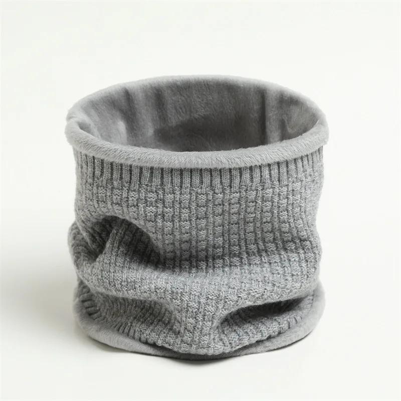 Solid Thick Warm Ring Scarf Fashion Winter Striped Warm Women Men Outdoor Full Mask Scarves With Plush Snood Unisex Muffler