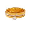 3pcs Set Trendy Charm Shining Zircon Gold Color Stainless Steel Plain Ring Set for Men Women Couple Stackable Rings Jewelry Gift