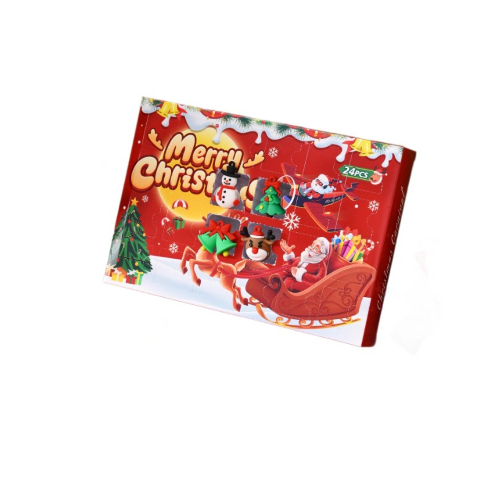 

24-Piece Christmas 3D Countdown Plush Toy Sculpting Fun Calendar Toy Set (24 Toys) One Size зелёный