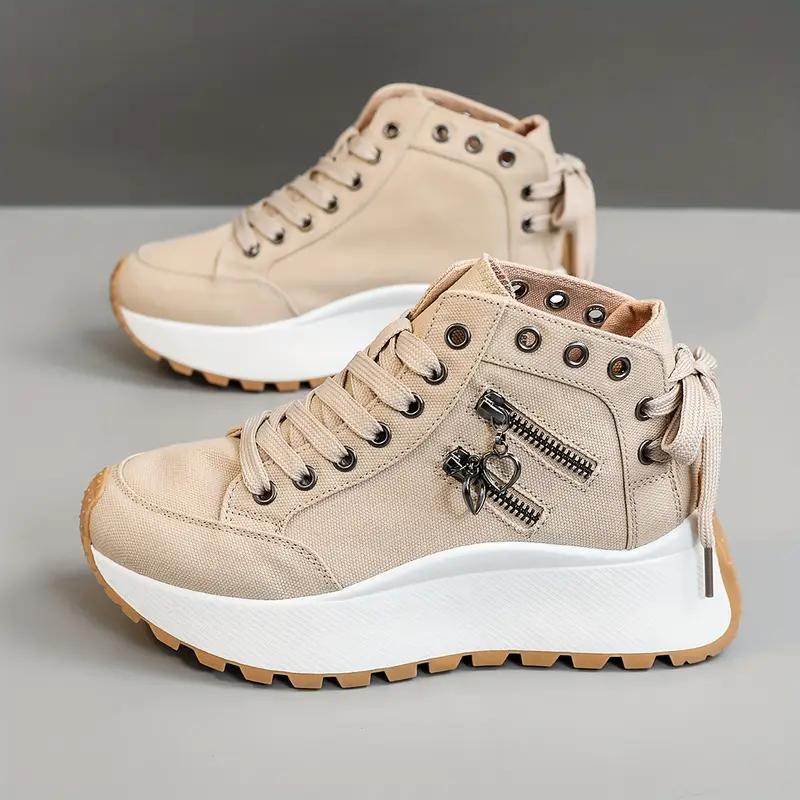 

Женская уличная повседневная спортивная обувь для скейтборда на весну и осень 2025 года, новая модная и универсальная, удобная обувь для женщин с увеличением роста 42 бежевый