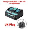 18V DC18RD Dual Ports Battery Charger for Makita 14.4V-18V Lithium-Ion Battery BL1415 BL1430 BL1830 BL1840 BL1850 BL1850B
