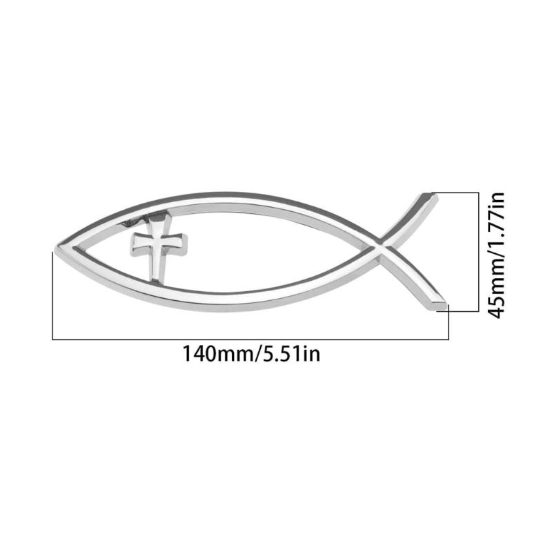 Savior Ichthys Fish Car Stickers Long Lasting Adhesive Badges Waterproof Car Decal Acrylic for Laptops & Refrigerators