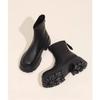 Combat Boots for Women Chunky Heel Platform Lug Sole Ankle Boots Shoes With Zipper Women's Comfortable Anti-Slip PU Leather Walking Chelsea Booties