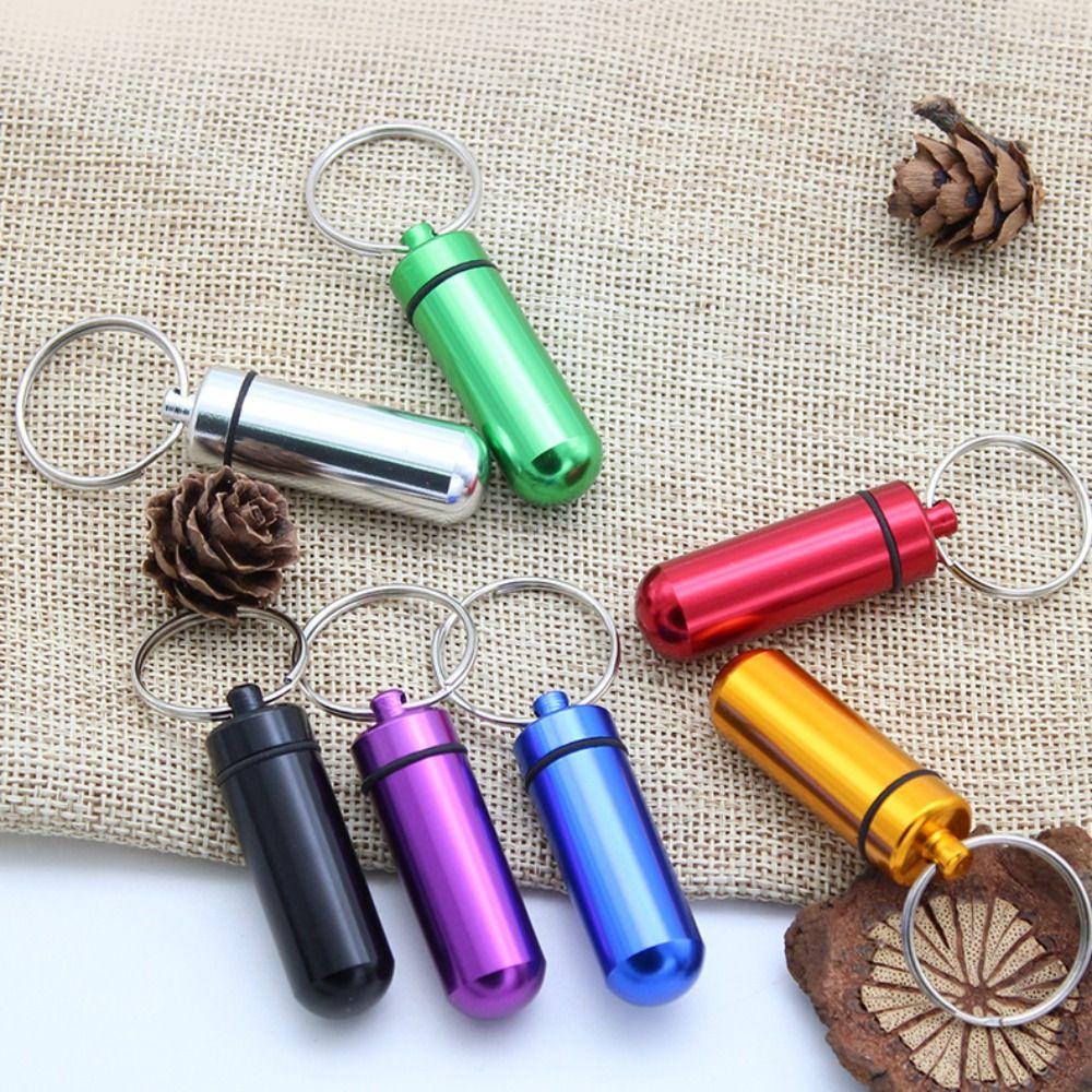 Portable Keychain Waterproof Outdoor Medicine Bottle Mini Medicine Jar Pill Bottle Container
