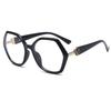 New TR polygonal glasses frame fashionable and simple anti-blue glasses women's European and American trends large frame flat glasses men