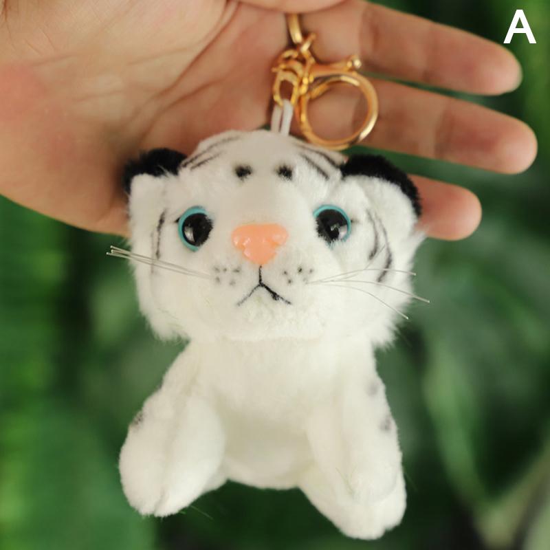10Cm Real Life Cute Tiger Leopard Plush Pendant Toys Animal Doll Key Chains
