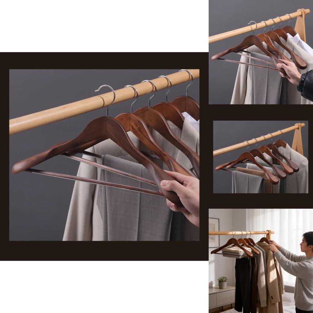 Wooden Coat Hanger With Shoulder Support For Home And Retail Use