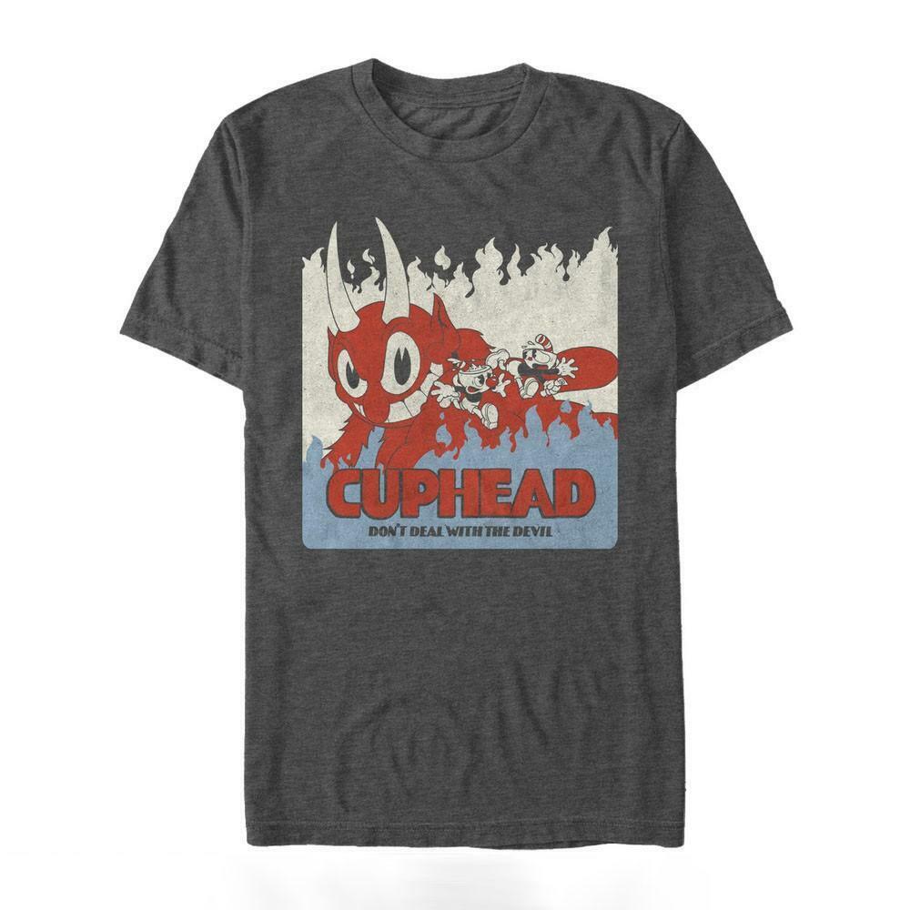 Cuphead Don t Deal With Devil Flames Brand New Officially Licensed Shirt Unisex T-Shirt XXXL