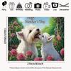Blumiger West Highland White Terrier 2D Fotografie Hintergrund für den Muttertag