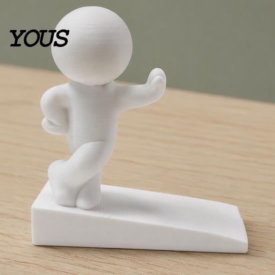 Hållbar Dörrstoppare Söt Dörrstoppare Kil, Liten Figur Halkfri Stopp för Dörrens Nedre Dekoration, 3D-printad Kil Sovrum Kontor Tjock Bas