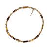 Retro Layered Tiger Eye Stone Pendant Necklaces for Girls Women Natural Stones Double-Layer Maillard Necklace Jewelry Gifts