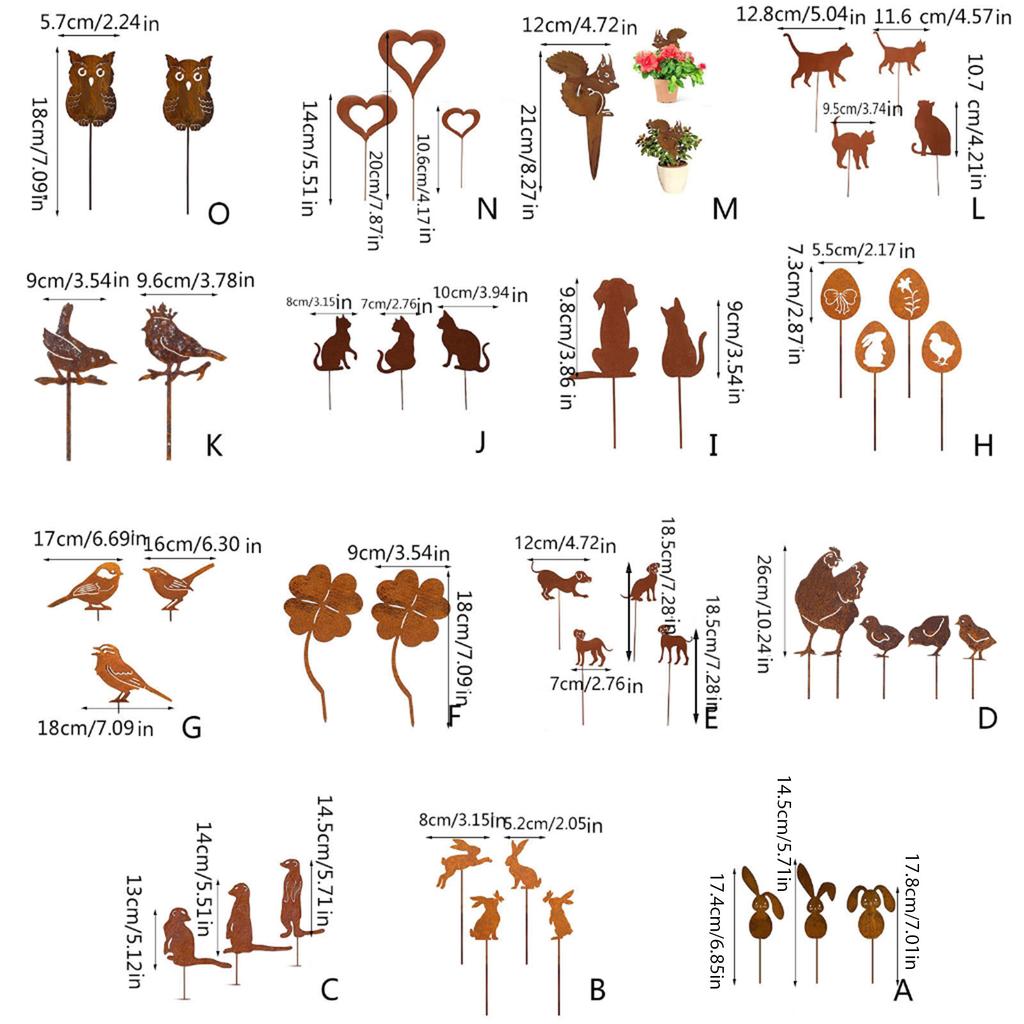 Metall Tier Hof Dekor Garten Kunst Verrostete Tiere für Außen Dekorationen Outdoor Dekorative Pfahl Rasen Zubehör