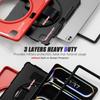 Hybrid Stand Cover for IPad Pro 13 2024 M4 Model A2926 A2925 A3007 360 Rotating Tablet Case PC-TPU with Hand Shoulder Shockproof