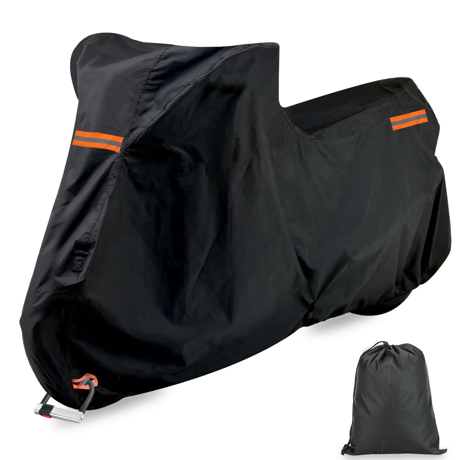 

Anzentakai Motorcycle 420D Oxford Easy to Thick Body Heat Chain Storage Reflective Warning Water UV Motorcycle Rain For Cover, [2025 Use] Cover, чёрный