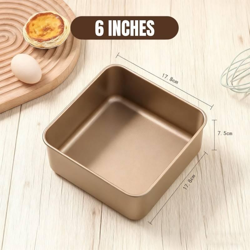 6/8/9 Inch Baking Pan Nonstick Square Thickened Home Kitchen Baking Tools Toast Bread Cake Mold 6in золотой