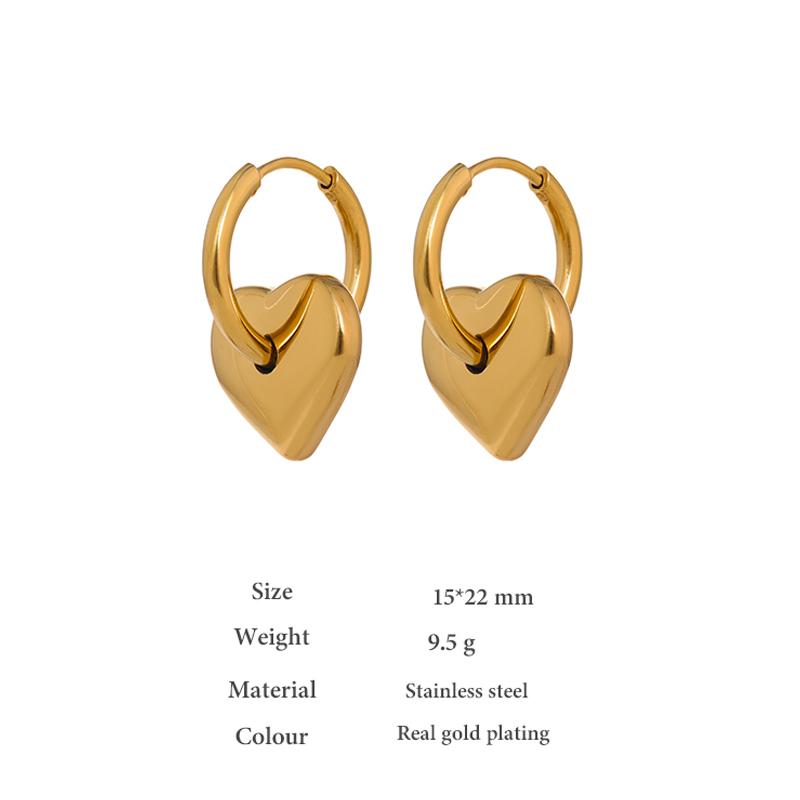 Eetit Heart Huggie Earrings for Women Stainless Steel Gold Love Hoop Earrings Girls Gift