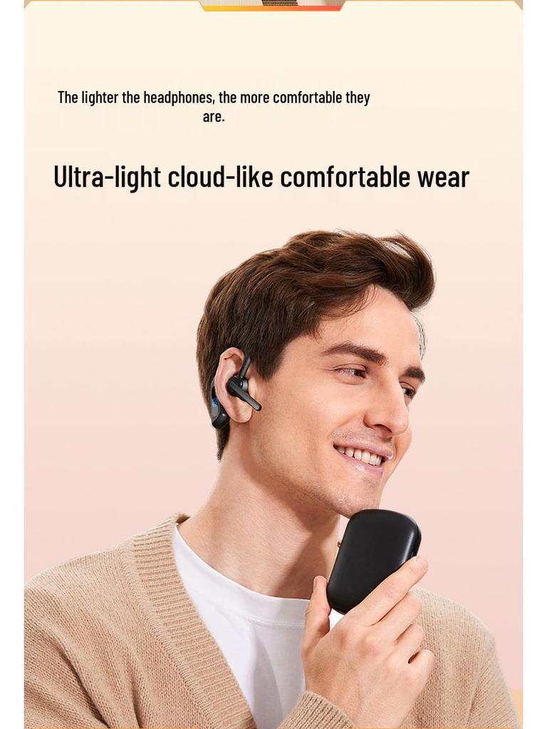 V10 Noise-Cancelling Bluetooth Ear Clip with Long Battery Life and Digital Display