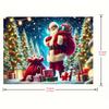 1Pcs Joyful Santa Presents Snowy Forest Decoration Background Winter Backdrop For Photo Studio Photo Booth Party