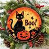 Halloween Tin Wall Art Retro Boo Horror Decor for Home Cafe Party
