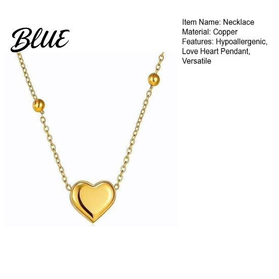 Durable Fashion Jewelry Heart Charm Necklace Women Love Skin-friendly