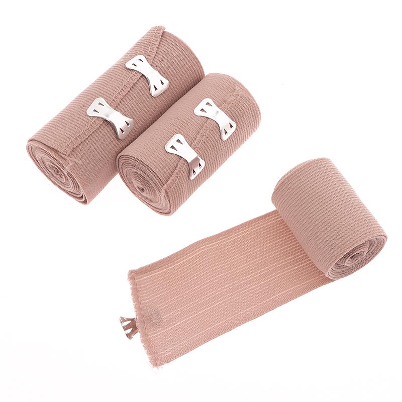 1 Roll Compression Bandage Wrap With Clips Sports Bandages Tape For Ankle Wrist Arm Leg Sprains First Aid Bandages Measure