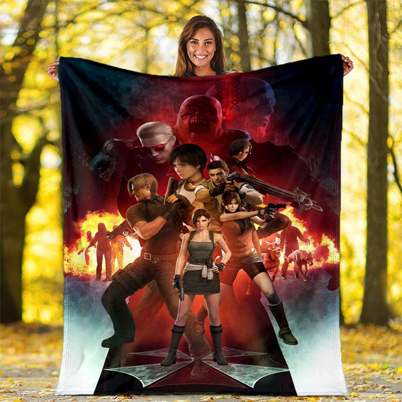 The Sci-fi Game Resident Evil Features the Umbrella Corporation Blanket a Soft Home Furnishing Nap Decoration a Warm Sherpa Blanket for All Seasons U1