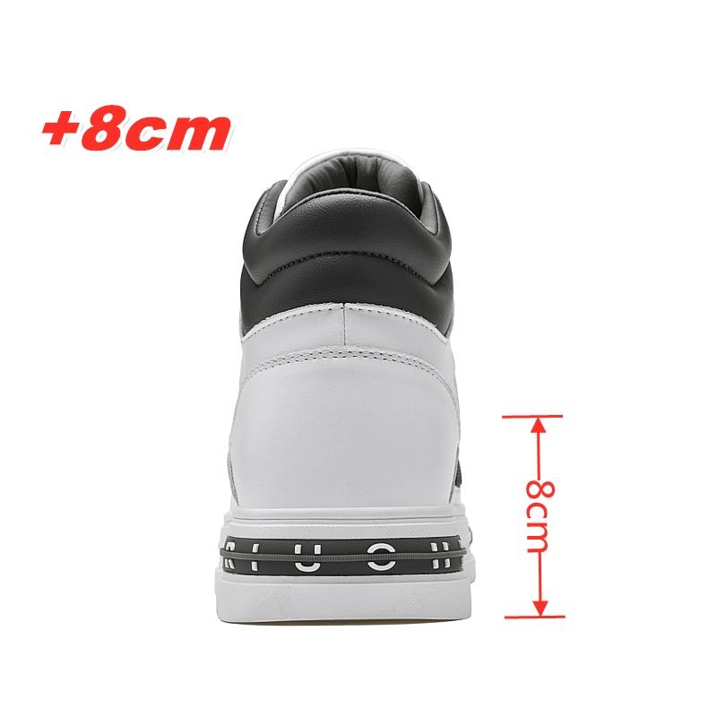 Moda FUQIAO Nuove Scarpe con Rialzo Alte Casual Sneakers da Uomo Aumento Altezza 8cm Pelle Scamosciata di Mucca Scarpe Casual da Designer