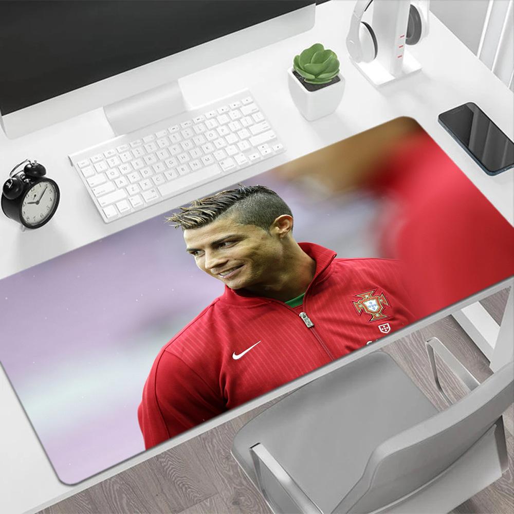 Cristiano Ronaldo Action Gaming Mouse Pad Keyboard Pad Desktop Mouse Pad Non-Slip Rubber Bottom Computer Decor Item Office Use