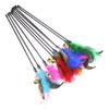 5pcs/set Cat Interactive Wand Colorful Feather Chicken Feather Cat Stick Bell Portable Creative Fashion Novelty Pet Cat Supplies