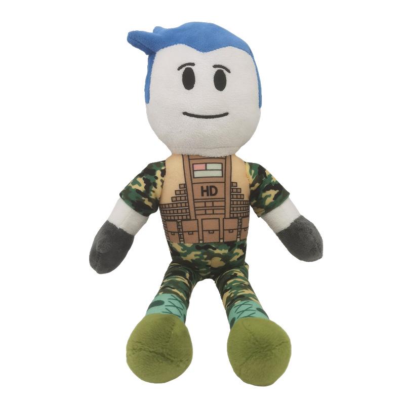Roblox Plush Toy Military Style Stuffed Doll Game Character Soft Cartoon Figure For Game Fans Birthday Gift Room Decor