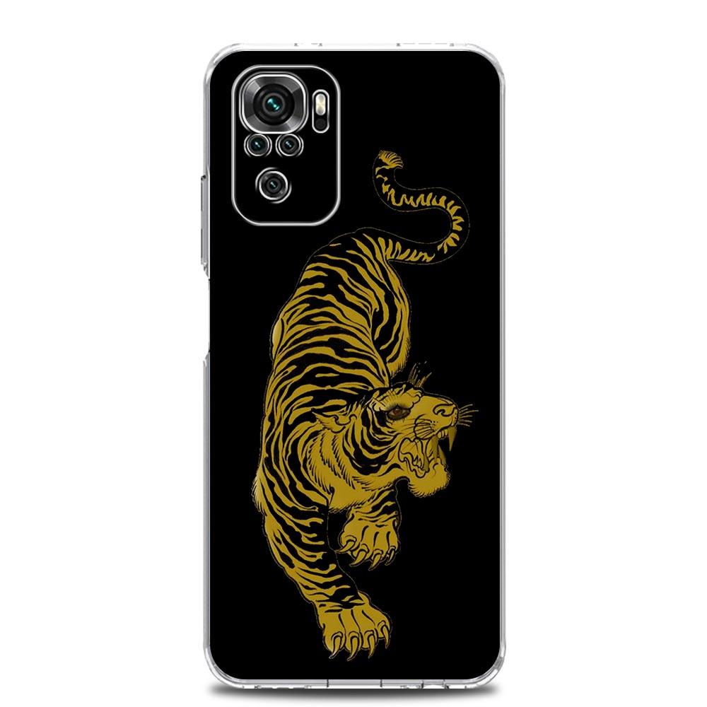 New Square Clear Soft Phone Case For Xiaomi Redmi Note 12 11 9S 9 8 10 Pro+ 7 8T 9C 9A 8A K40 Gaming Cover Tiger neon Leopard