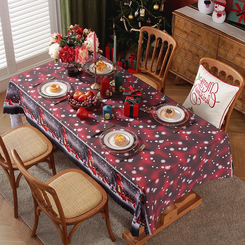 Tablecloth 1PCS Waterproof and Grease Proof Dining Table Upholstered with Polyester Fabric