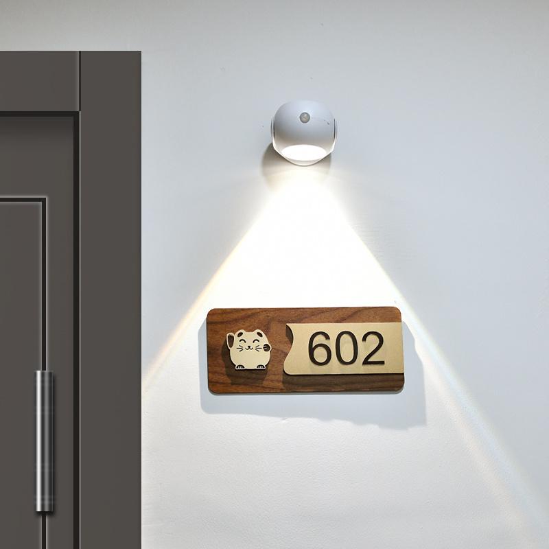 Rotate LED Wall lamp Motion Sensor Night lights For Children Bedroom Decoration Hallway Stairs WC Bedside Bedroom Lamp