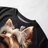 Summer Cute Pet Yorkshire 3D Printed Women's Mesh Breathable Loose T-Shirts Women’s