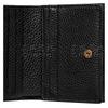 Gucci Animalier distressed metal bee decoration hot stamped slogan bifold leather wallet card holder women's black