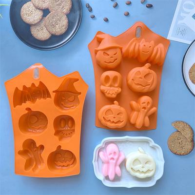 6 Anche Zucca Fantasma Pipistrello E Altre Forme Halloween Cioccolato Stampo in Silicone Cottura Stampo per Torta 540