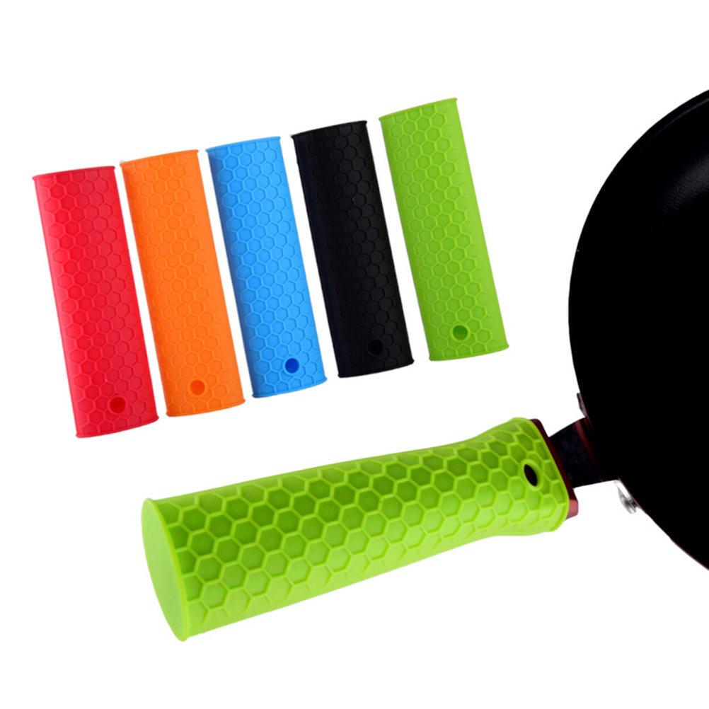 4 Pezzi Manico in Silicone per Pentola Resistente al Calore Antiscivolo Manicotto Copri Manico per Padella Utensile da Cucina Manico per Pentola