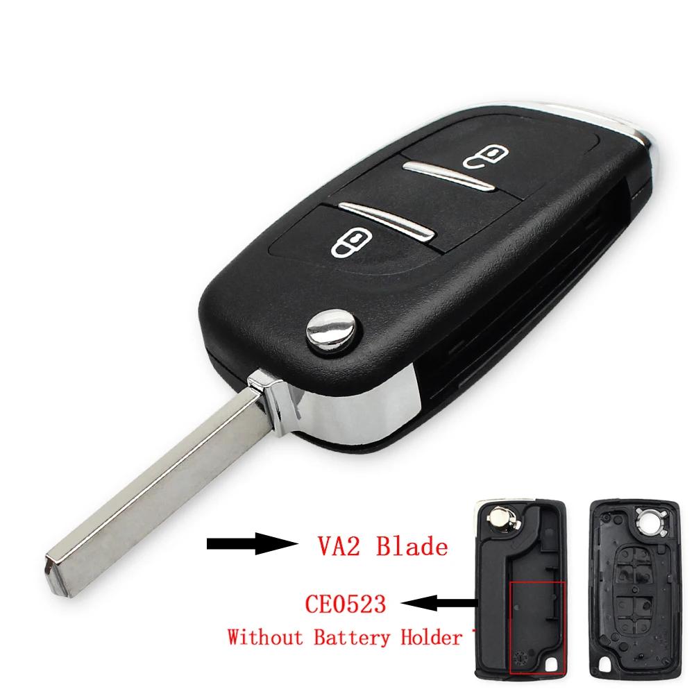 KEYYOU CE0523 CE0536 Modified Flip Key Shell 2/3 Buttons For Citroen C2 C4 C5 Berlingo Xsara Picasso Peugeot 306 407 807 Partner