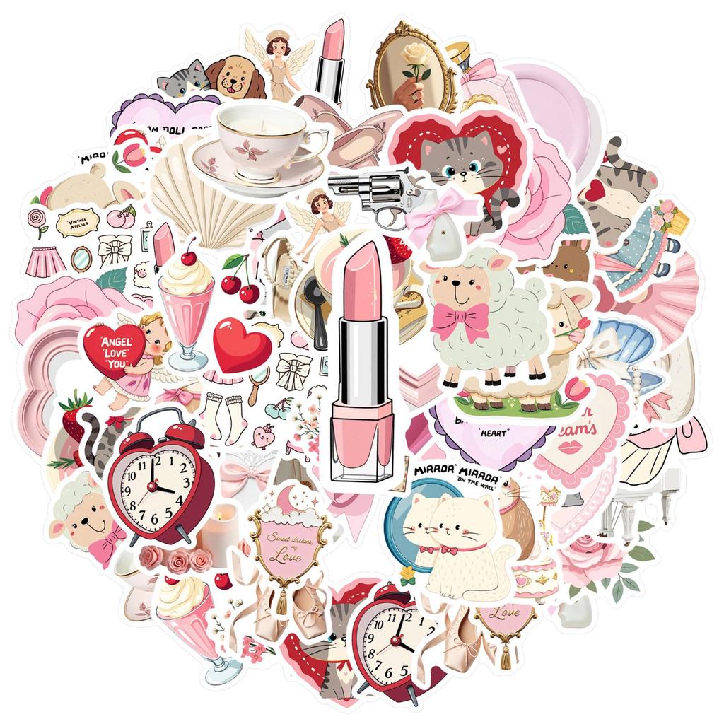 35pcs-50pcs Fantasy Ballerina Stickers Vintage Cute Animals Stationery Stickers  Stickers For DIY Phone Guitar Laptop